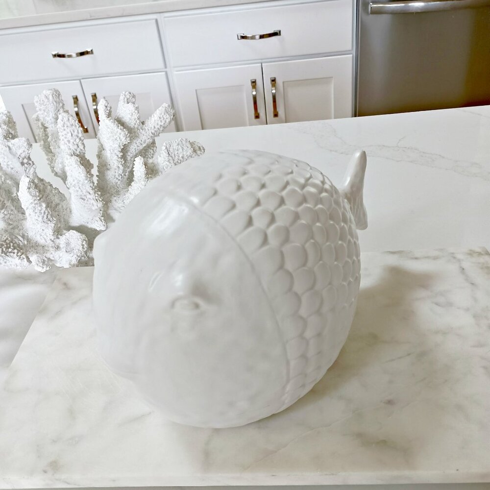 NEW! COASTAL COTTAGE BLOW FISH PUFFER DECOR